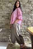 Inga Stretch Poplin Cotton Barrel Pant Earth